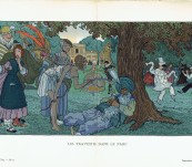 Les Travestis Dans Le Parc – Gazette du Bon Ton Pochoir – Brissaud 1913