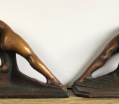 Deco Dancing Lady Bookends –  Armor Bronze – 1920’s